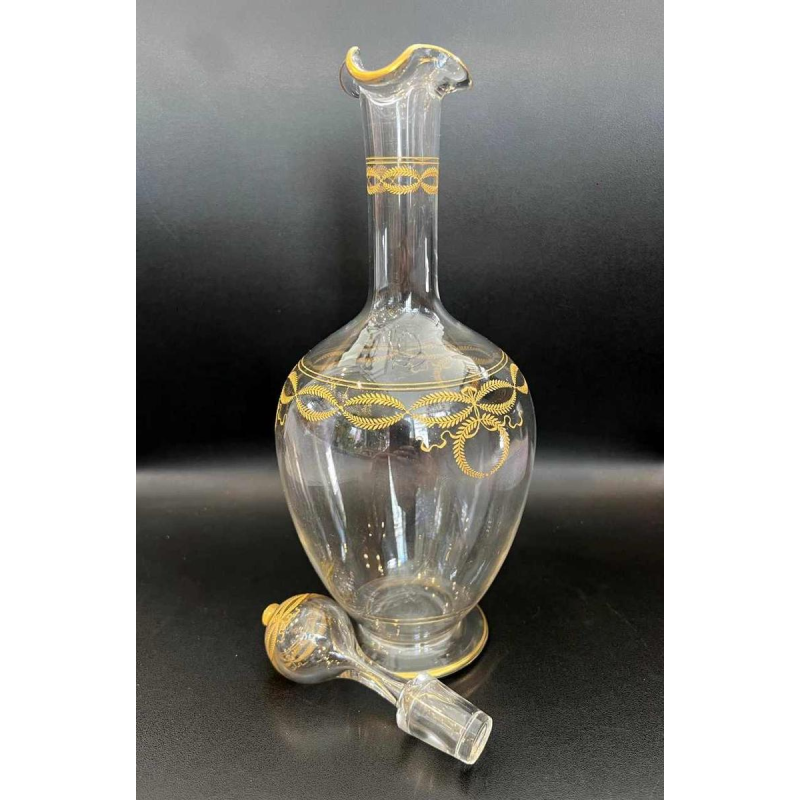 Baccarat crystal wine decanter, 'Byzantine doré' model
