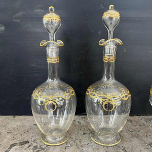 Baccarat crystal wine decanter, 'Byzantine doré' model