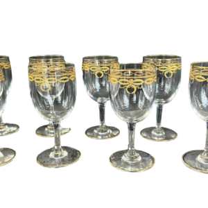 8 Baccarat crystal wine glasses "Byzantine doré" model