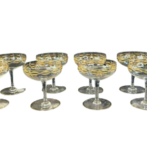 10 Baccarat crystal champagne glasses "Byzantine doré" model
