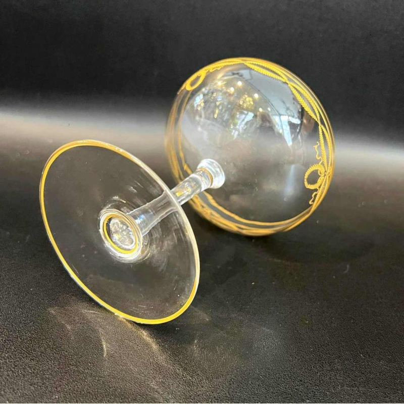 10 Baccarat crystal champagne glasses "Byzantine doré" model