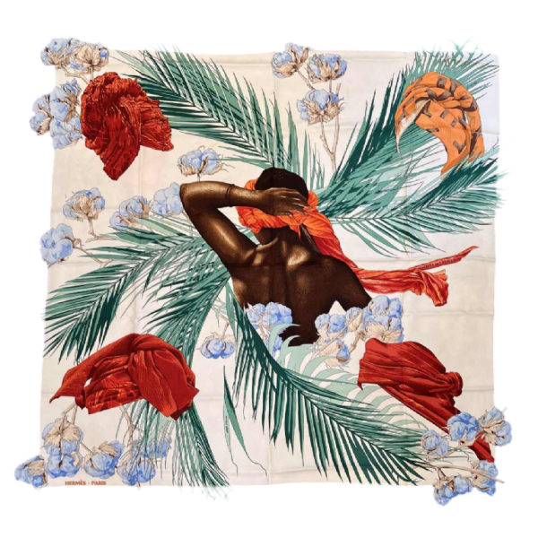 HERMÈS Paris voor Michèle SZABO - zijden vierkant met de titel "Turbans des reines