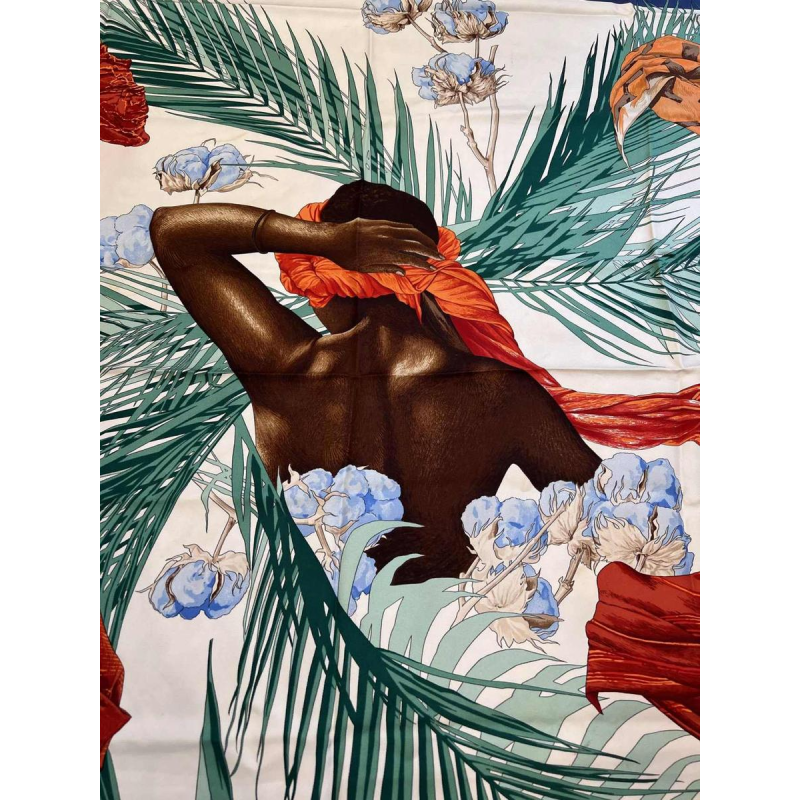 HERMÈS Paris voor Michèle SZABO - zijden vierkant met de titel "Turbans des reines