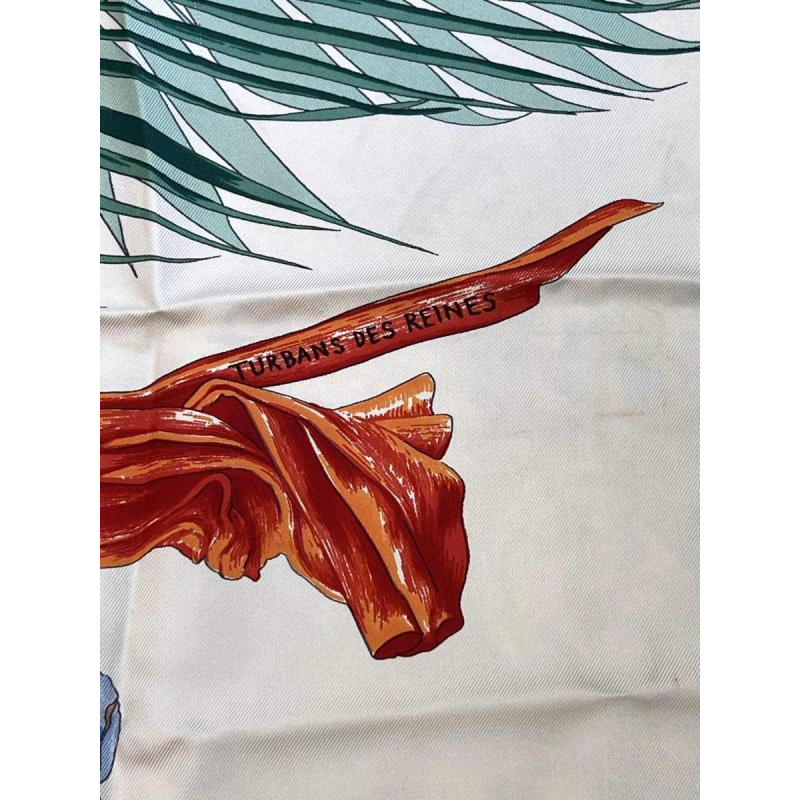 HERMÈS Paris voor Michèle SZABO - zijden vierkant met de titel "Turbans des reines