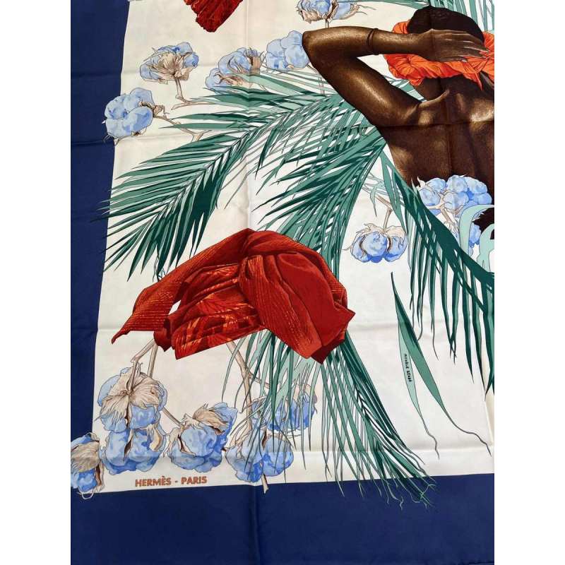 HERMÈS Paris voor Michèle SZABO - zijden vierkant met de titel "Turbans des reines