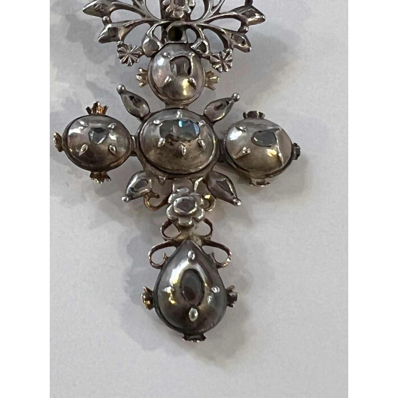 Articulated openwork silver and diamond 'butterfly' pendant, 18th century