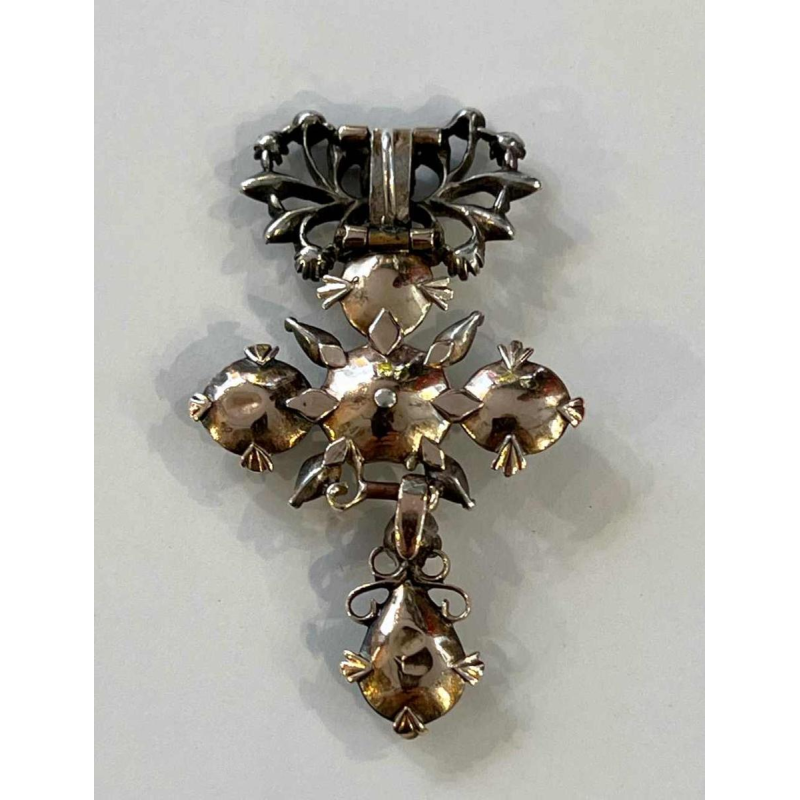 Articulated openwork silver and diamond 'butterfly' pendant, 18th century