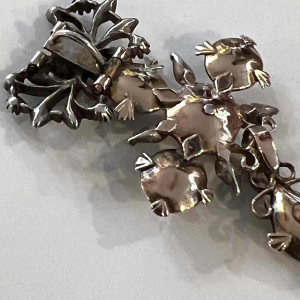 Articulated openwork silver and diamond 'butterfly' pendant, 18th century