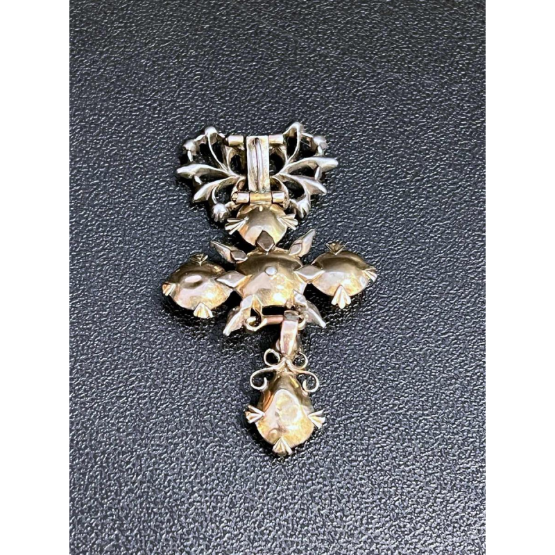 Articulated openwork silver and diamond 'butterfly' pendant, 18th century