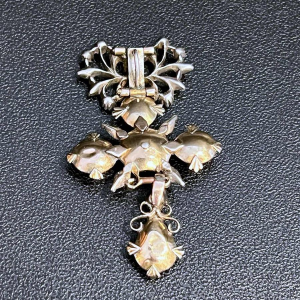 Articulated openwork silver and diamond 'butterfly' pendant, 18th century