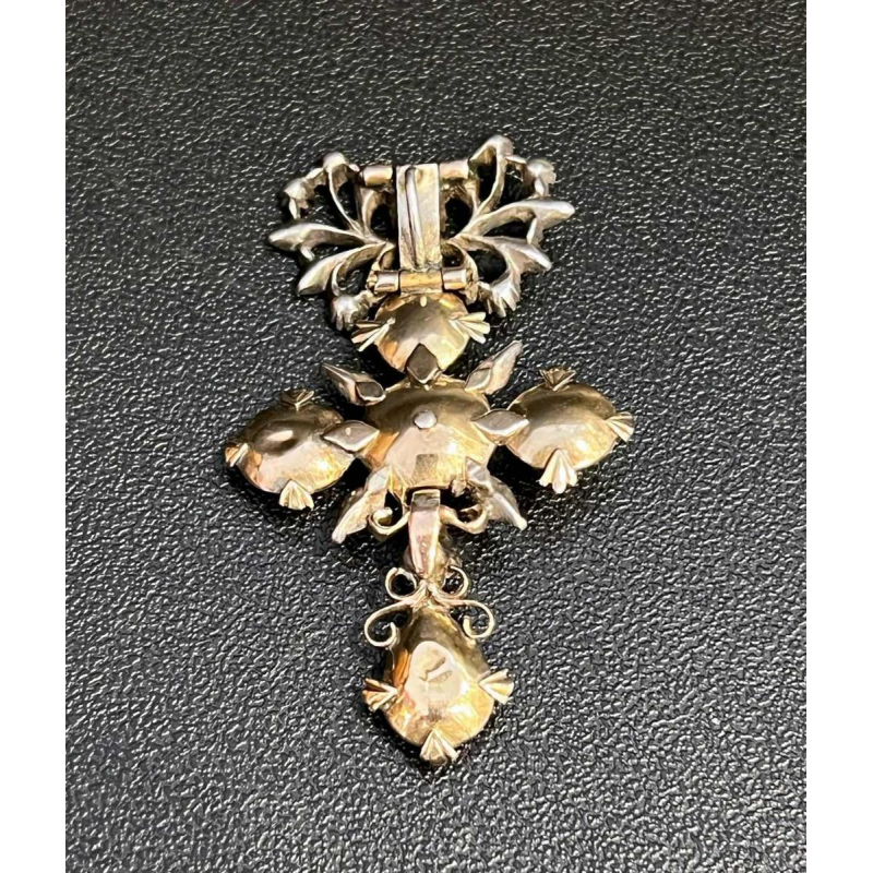 Articulated openwork silver and diamond 'butterfly' pendant, 18th century