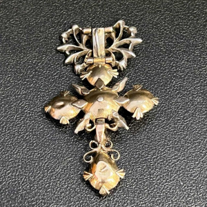 Articulated openwork silver and diamond 'butterfly' pendant, 18th century