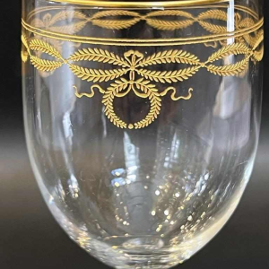 10 Baccarat crystal wine glasses "Byzantine doré" model