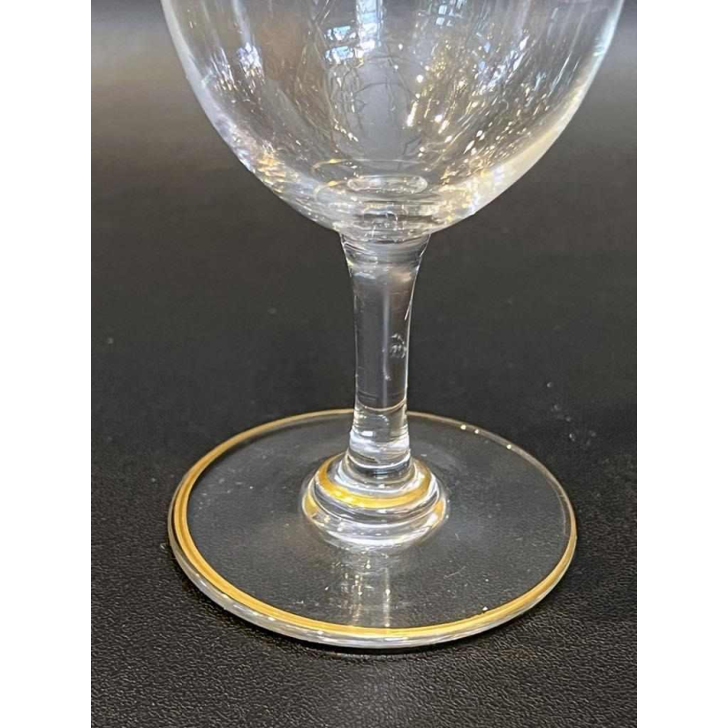 10 verres à vin en cristal de Baccarat modèle "Byzantine doré "