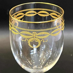 10 Baccarat crystal wine glasses "Byzantine doré" model