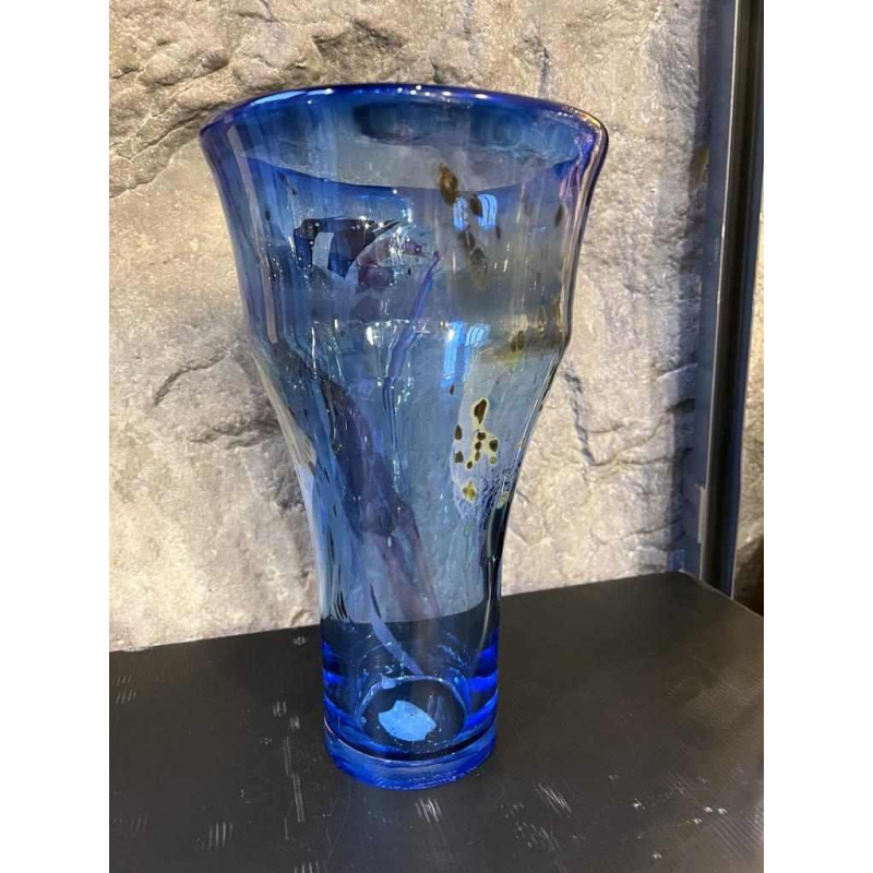 Samuel HERMAN for Val Saint Lambert, large crystal vase with inclusion