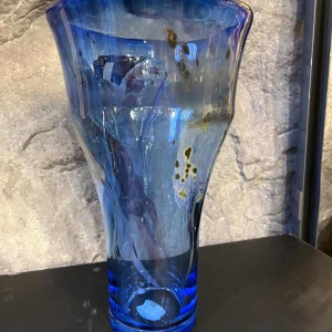 Samuel HERMAN for Val Saint Lambert, large crystal vase with inclusion