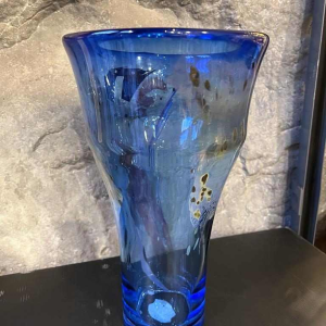 Samuel HERMAN for Val Saint Lambert, large crystal vase with inclusion