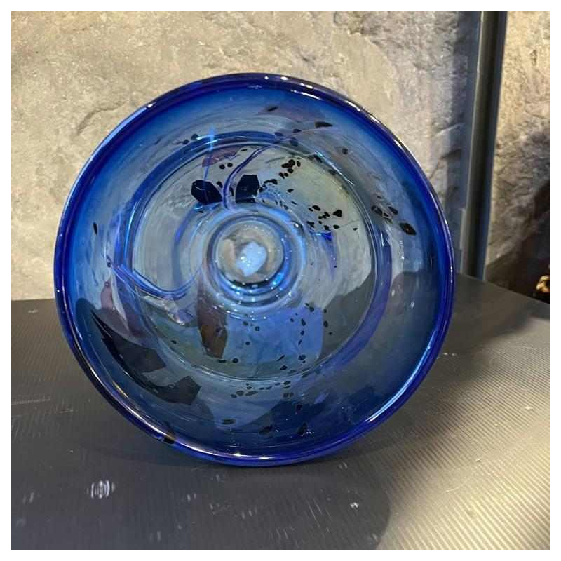 Samuel HERMAN pour Val Saint Lambert, grand vase en cristal à décor d'inclusions