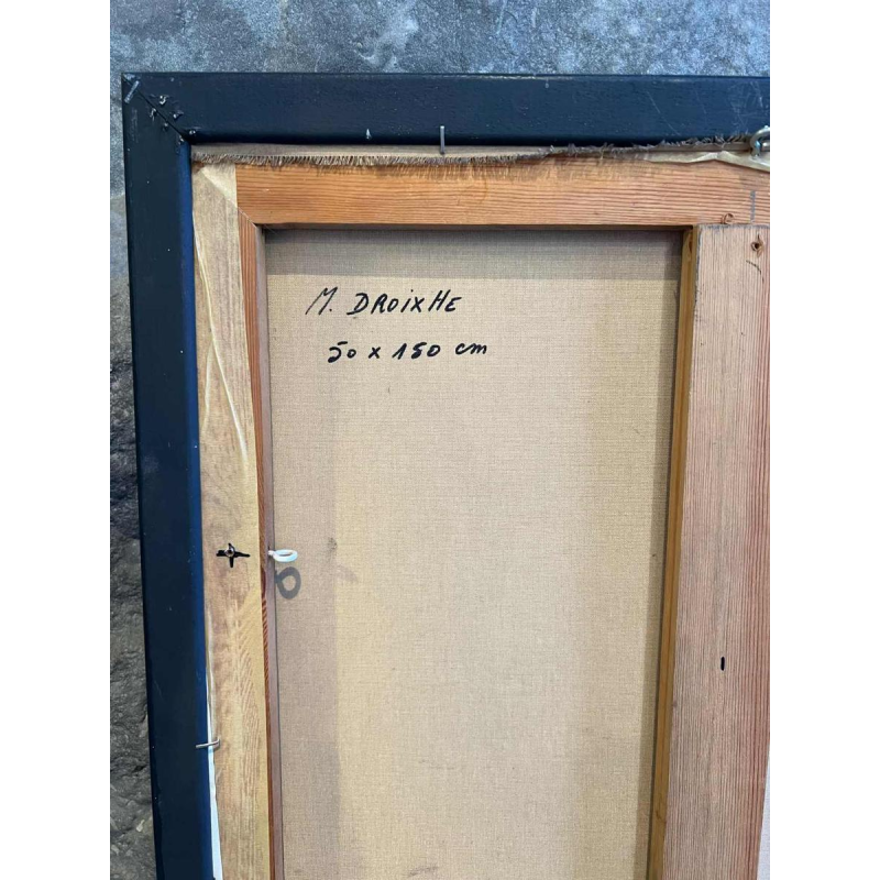 Martine DROIXHE (1954) painting Abstract composition mixed technique on canvas