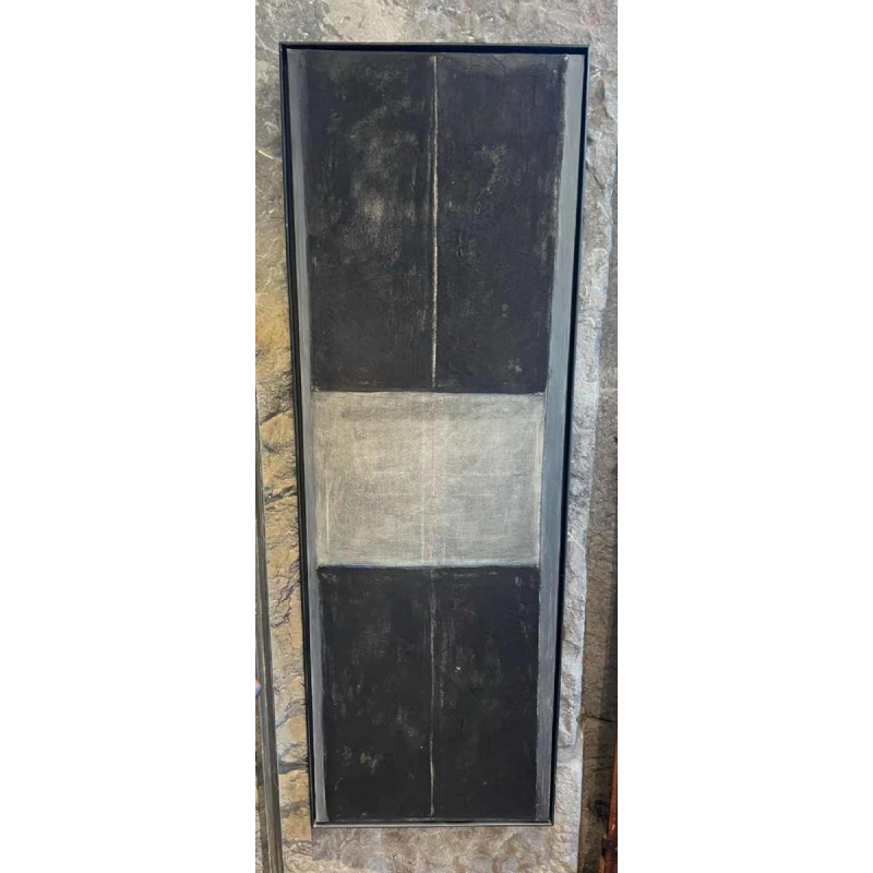 Martine DROIXHE (1954) painting Abstract composition mixed technique on canvas