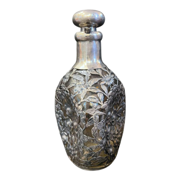 Carafe en verre, monture en argent, Chine 20ème siècle