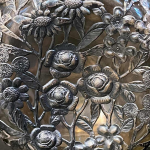 Glass decanter with silver frame, China 20th century