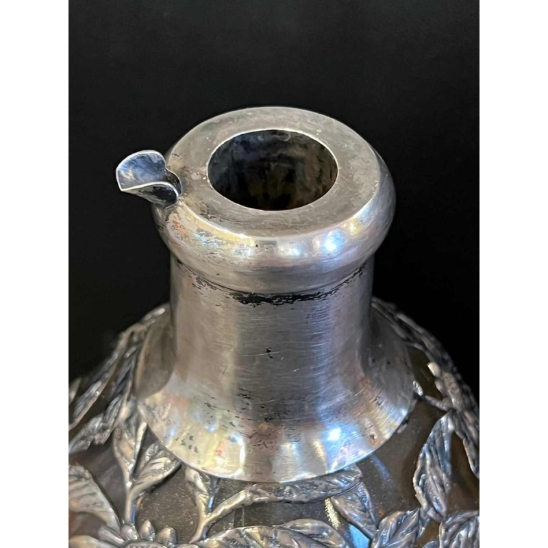 Carafe en verre, monture en argent, Chine 20ème siècle
