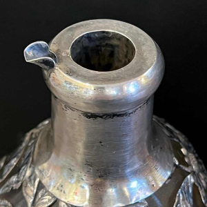 Carafe en verre, monture en argent, Chine 20ème siècle