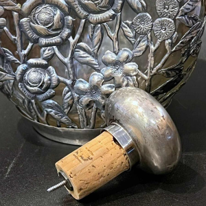 Glass decanter with silver frame, China 20th century