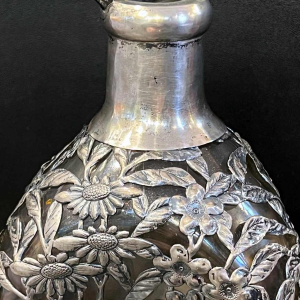 Carafe en verre, monture en argent, Chine 20ème siècle