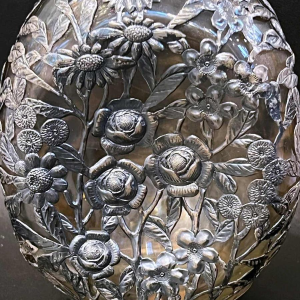 Carafe en verre, monture en argent, Chine 20ème siècle