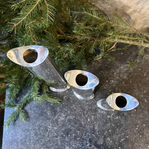 SABATTINI Lino ‘Giselle’ set of 3 silver-plated soliflor vases, circa 1960-70