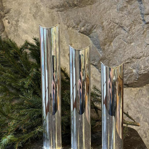 SABATTINI Lino ‘Giselle’ set of 3 silver-plated soliflor vases, circa 1960-70