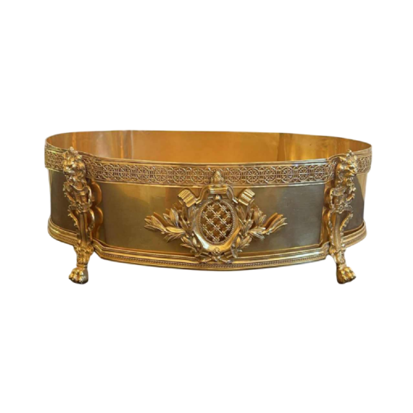 Imposing table planter in finely worked and gilded openwork bronze, 19th century