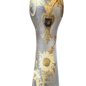 LEGRAS-Monjoye, Art Nouveau vase with rounded neck in enamelled frosted glass, ca 1900