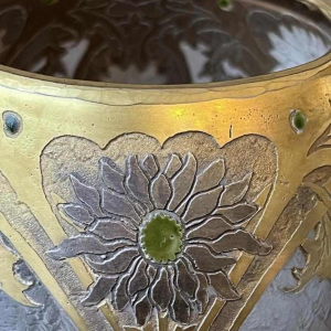 LEGRAS-Monjoye, Art Nouveau vase with rounded neck in enamelled frosted glass, ca 1900