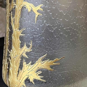 LEGRAS-Monjoye, Art Nouveau vase with rounded neck in enamelled frosted glass, ca 1900