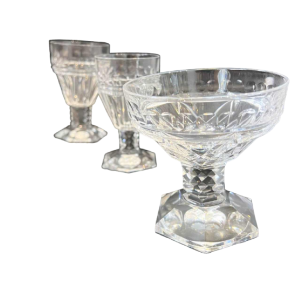 Val Saint Lambert, service de verres en cristal taillé, modèle Mesmer, 36 pièces