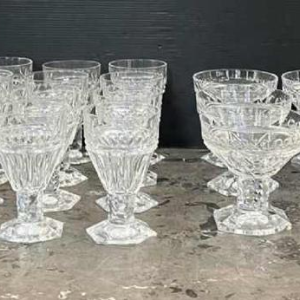 Val Saint Lambert, geslepen kristallen glazen set, Mesmer model, 36 stuks