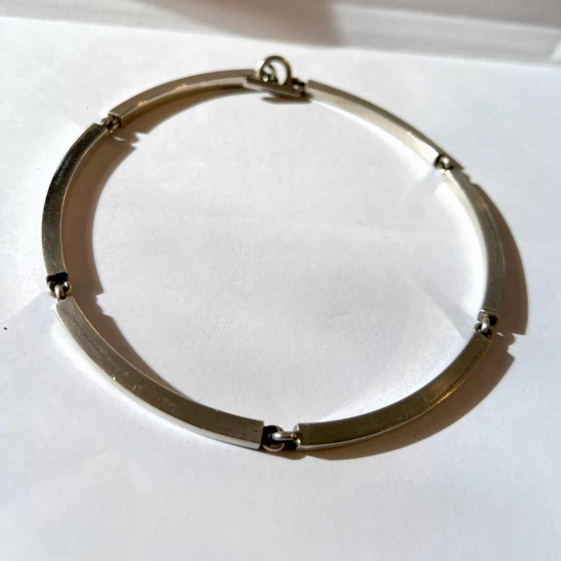 Hans Hansen, articulated silver choker necklace