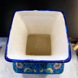 LONGWY - Gebakken aardewerk vaas met polychroom email decoratie - Art Deco periode