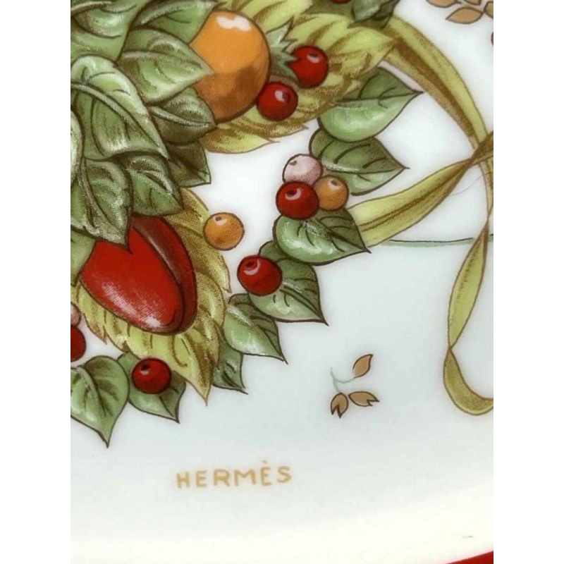 Hermès « Le jardin de Pythagore » plat ovale porcelaine