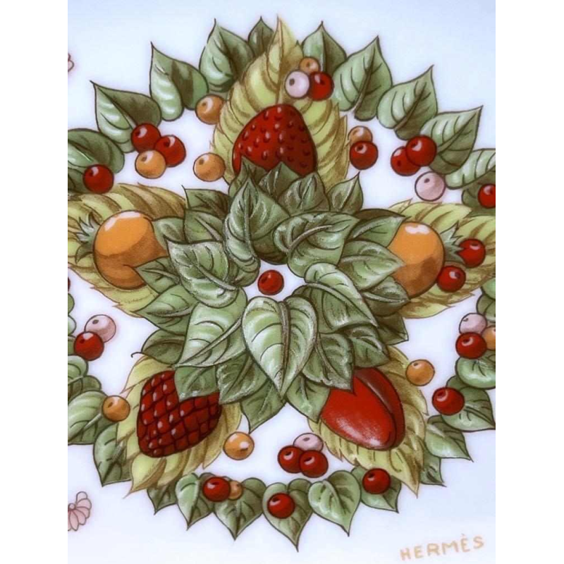 Hermès « Le jardin de Pythagore » plat ovale porcelaine