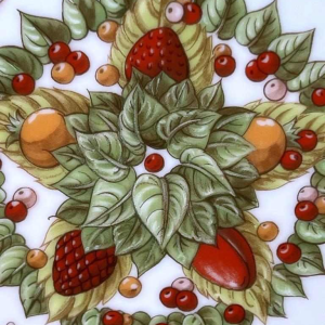 Hermès « Le jardin de Pythagore » plat ovale porcelaine