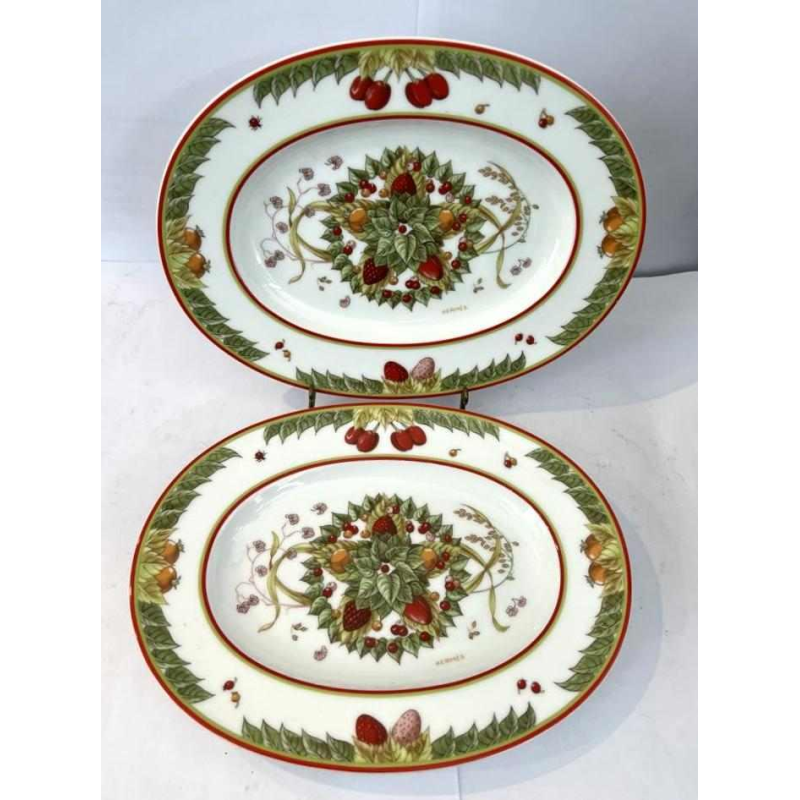 Hermès « Le jardin de Pythagore » oval porcelain dish