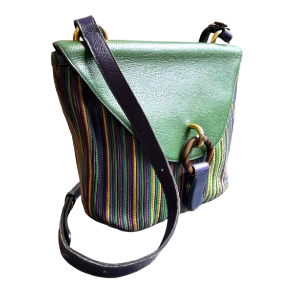 DELVAUX - Veelkleurige geweven leren tas