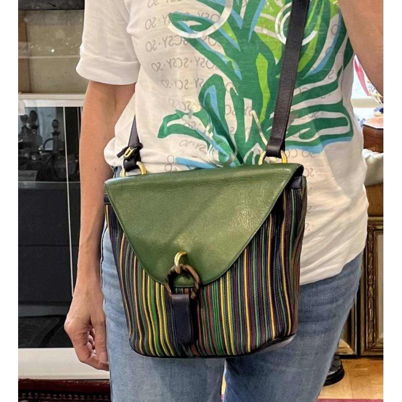 DELVAUX - Sac en cuir tressé multicolore