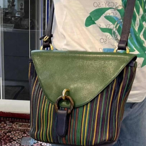 DELVAUX - Sac en cuir tressé multicolore