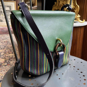 DELVAUX - Sac en cuir tressé multicolore